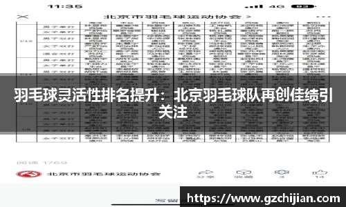羽毛球灵活性排名提升：北京羽毛球队再创佳绩引关注